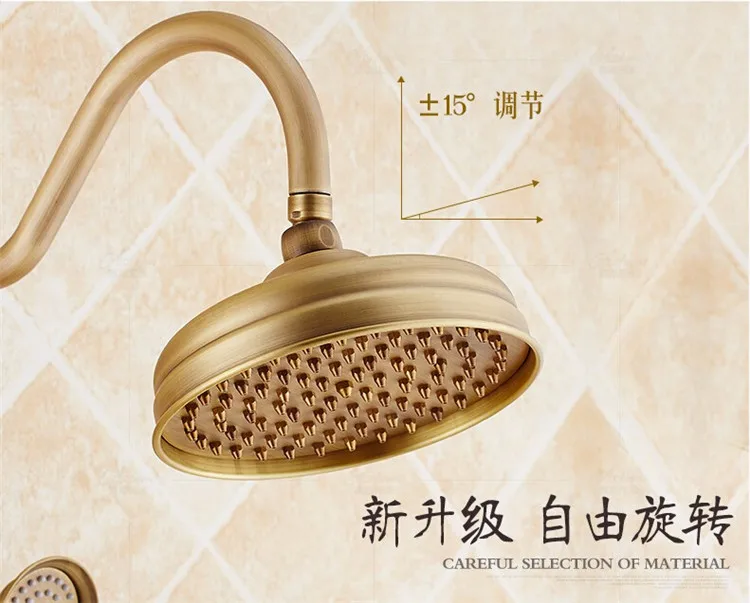 Высокое Качество Ванная Комната Античная Латунь Дождь Душ Душевая Кран