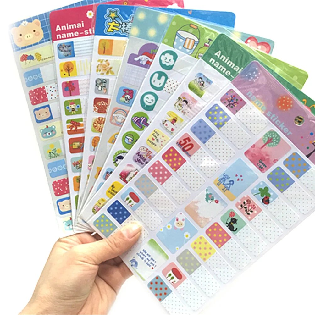

Cute Cartoon Korean Waterproof Name PVC Sticker School Student Office Label Mark Stickey Notes Sticker Decoration Kids Girl Gift