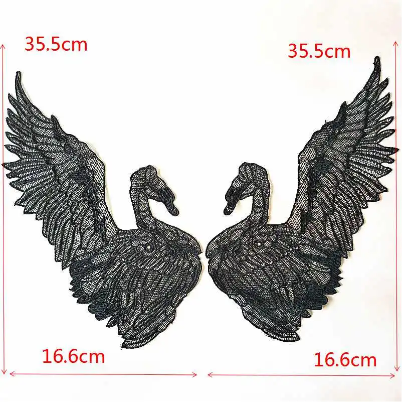 1 пара кружевной воротник аппликация вышитые нашивки с птицами для одежды платья