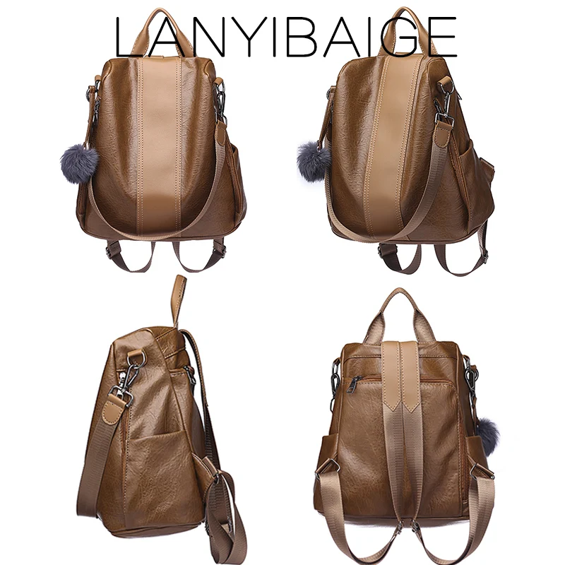 3-in-1 Vintage backpack for women shoulder bag large capacity backpack school bag for teenage girls light ladies travel backpack