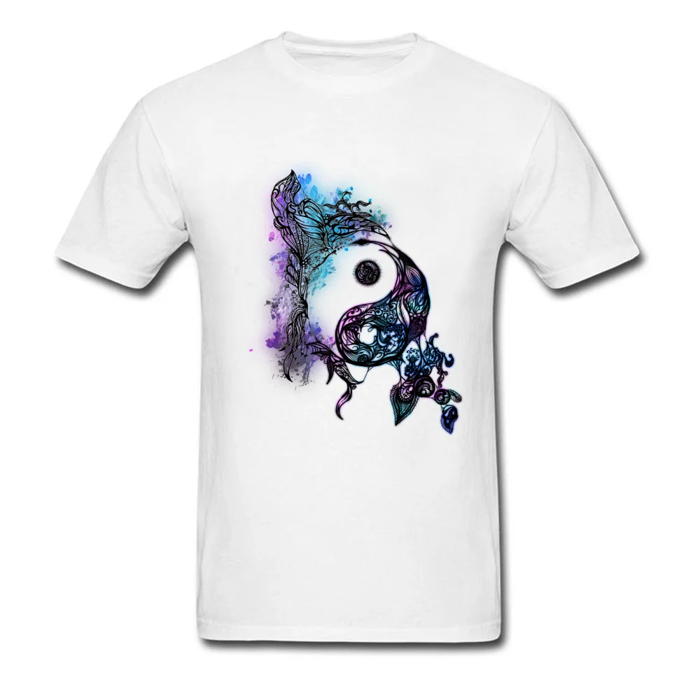 Zen Doodle Футболка мужская Yin Yang футболка пурпурный белый уникальная летняя уличная