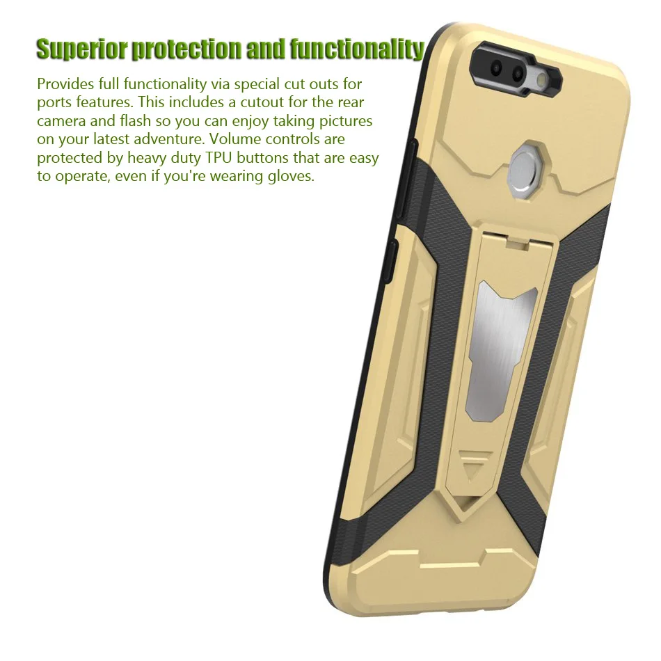 Heavy Duty Armor Style Case for Huawei Honor V9 Classic 4 in 1 Back Cover with Brushed Metal Sheet | Мобильные телефоны и