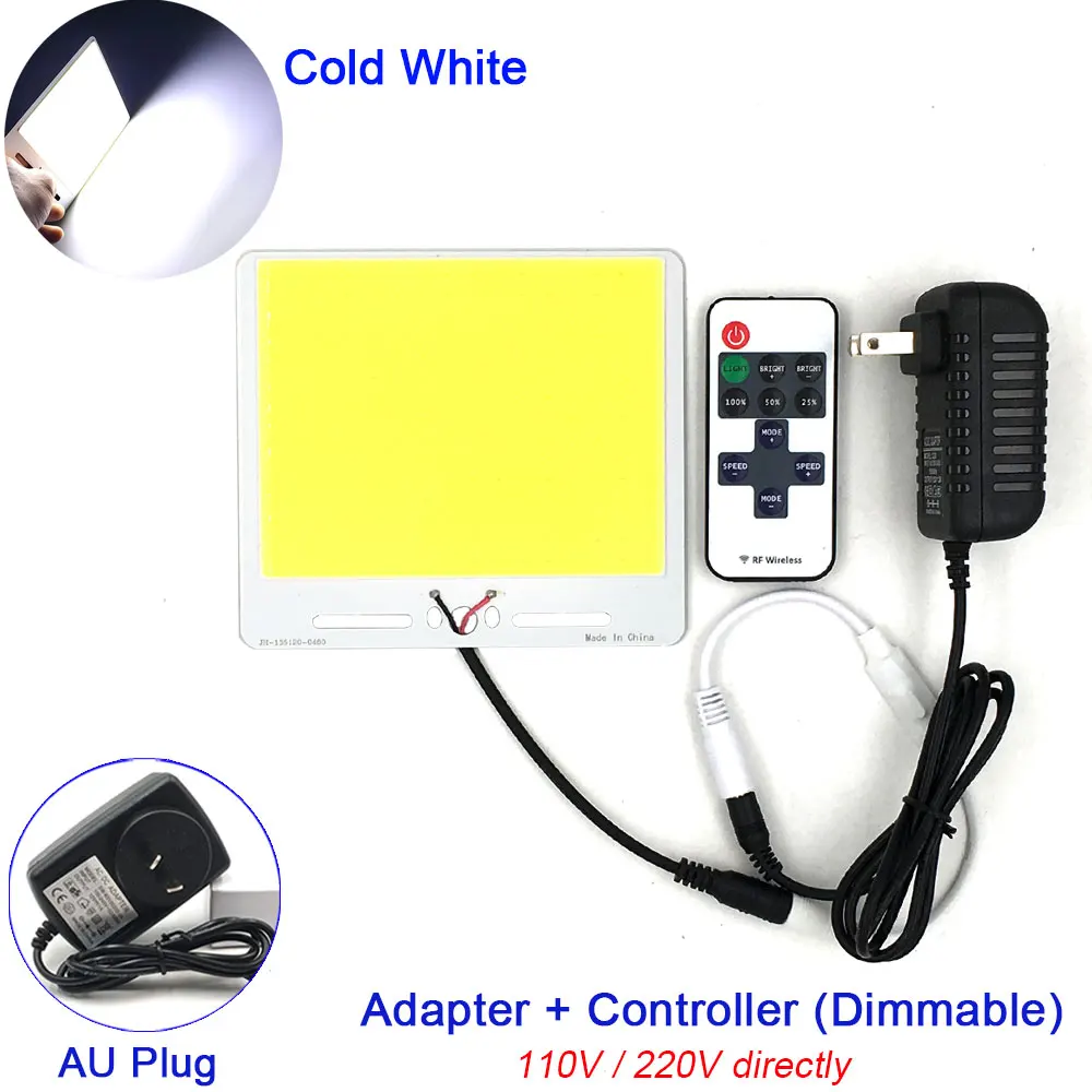 CW DIMMER AU PLUG 135x120 мм 50 Вт Светодиодный светильник с регулируемой яркостью для автомобиля, светильник ing, автомобильные лампы DIY 12 В, светодиодный светильник с чипом COB с контроллером, теплый белый - Цвет: CW DIMMER AU PLUG
