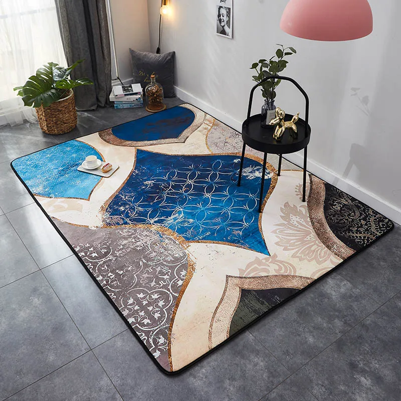 Color 7 Прямоугольный ковер Хрустальный бархат Геометрический стиль нескользящий ковер и ковры для дома гостиная/спальня/кухня коврики alfombra 1 шт - Цвет: Color 7