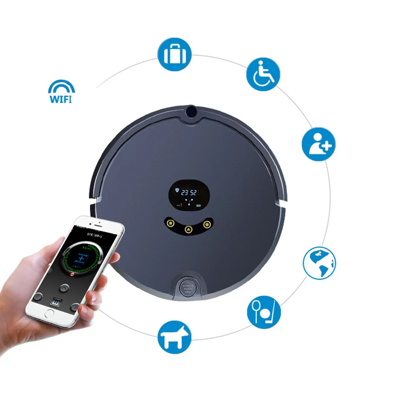 Wi-Fi приложение Управление робот-пылесос автоматически подзарядки Беспроводной