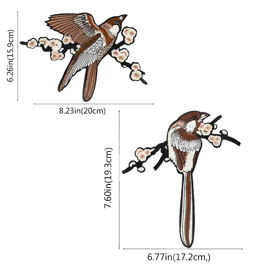 1 шт. вышитый цветок патчи для одежды железные на нашивки &quotптицы&quot аппликация