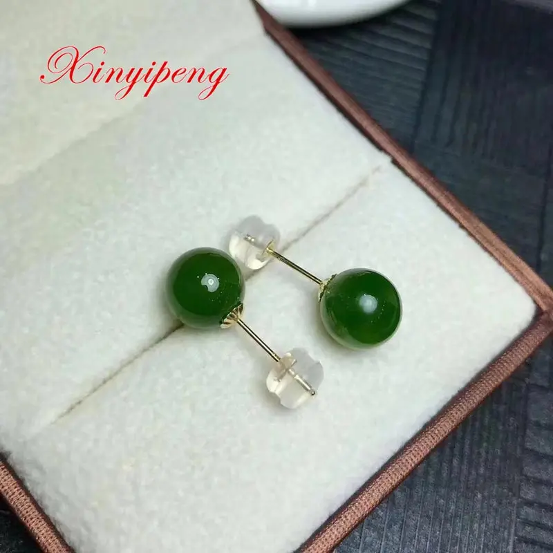Серьги женские из натуральной яшмы с инкрустацией 18-каратного желтого золота |