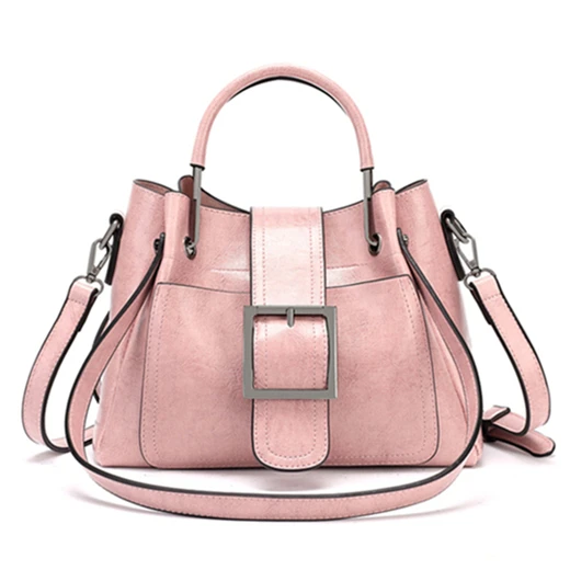 Pink Модные женские сумки, кожаные сумки через плечо, дизайнерская женская сумка-мессенджер, Женская Повседневная Большая сумка высокого качества, женская сумка - Цвет: Pink