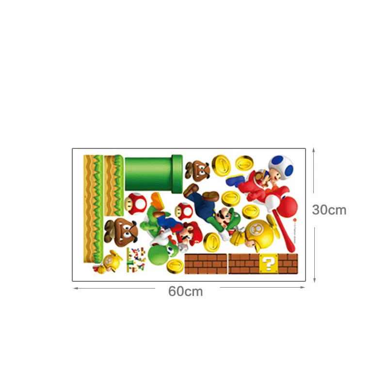 Виниловая Съемная стена стикер s Наклейка домашний декор S GIANT Big Super Mario Bros детская