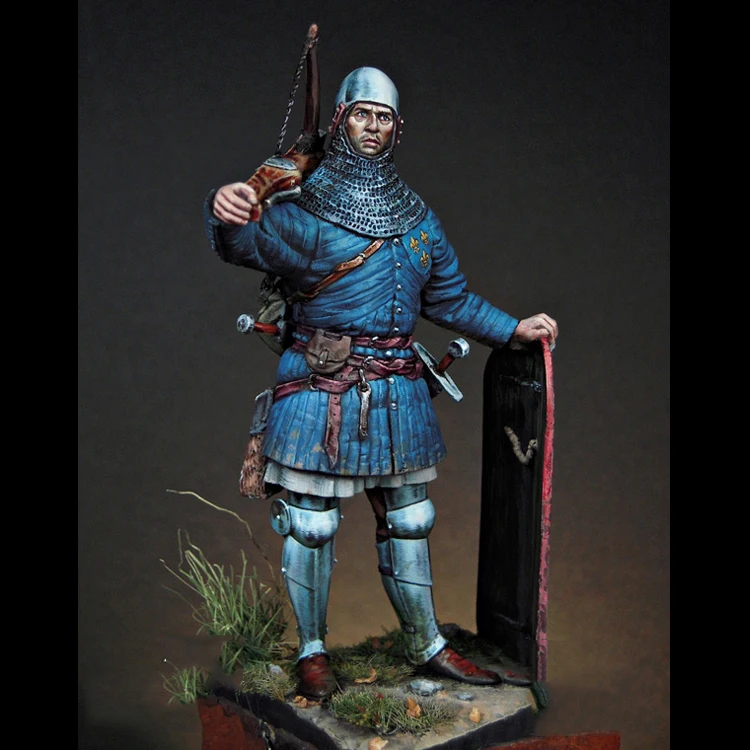 1/24 масштаб смолы фигурка французский crossbowman|Наборы для сборки моделей| |