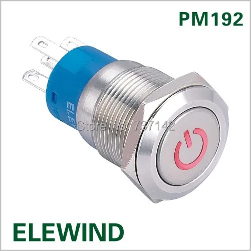 

Кнопка ELEWIND с мгновенным нажатием, 19 мм, с подсветкой (PM192F-11DT/R/12 В/с)