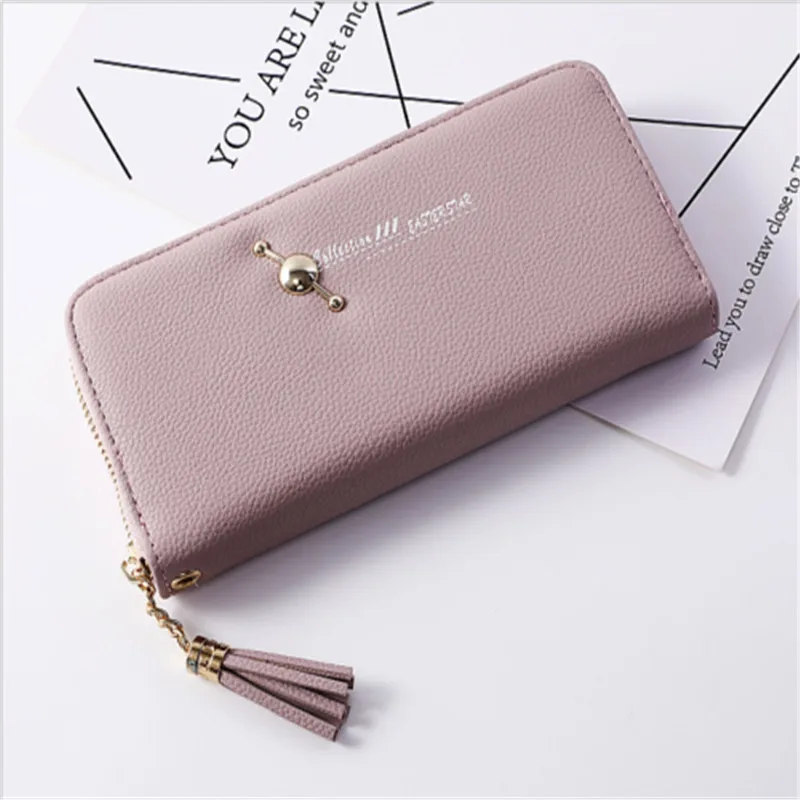 2018 Летний Новый Стиль однотонный Модный женский Кожаный клатч кошелек Длинный с