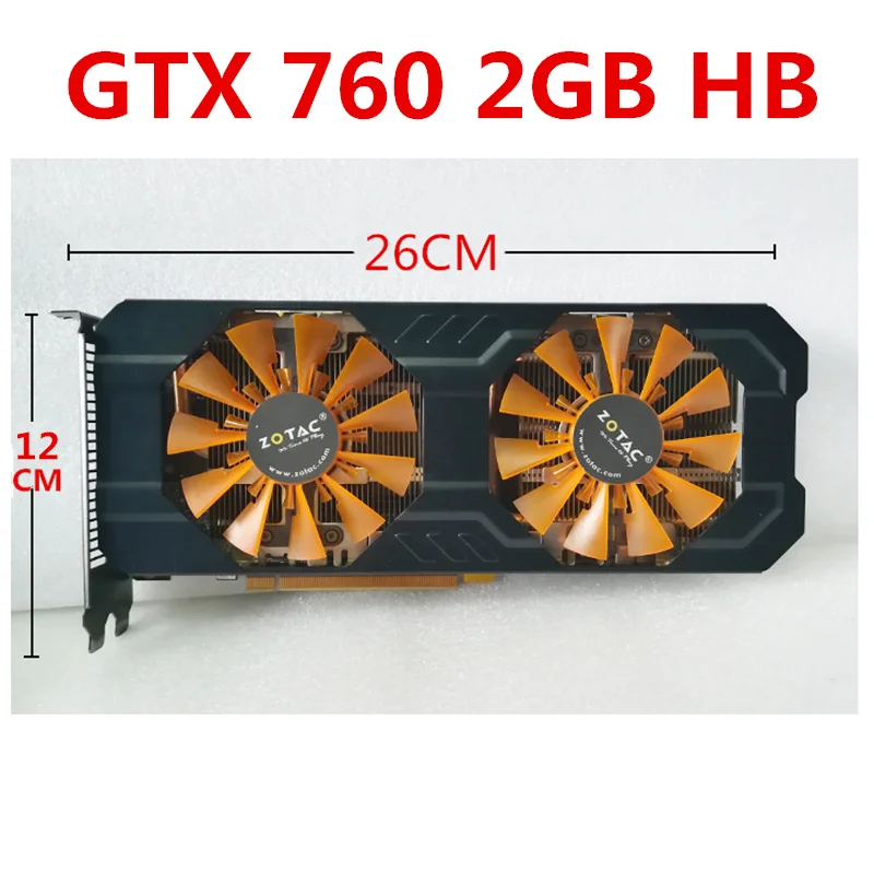 ZOTAC GTX 760 2 Гб видеокарты GeForce GPU GTX760 2GD5 видеокарта 256Bit GDDR5 GTX760-2GB для nVIDIA GK104 карта Hdmi Dvi VGA
