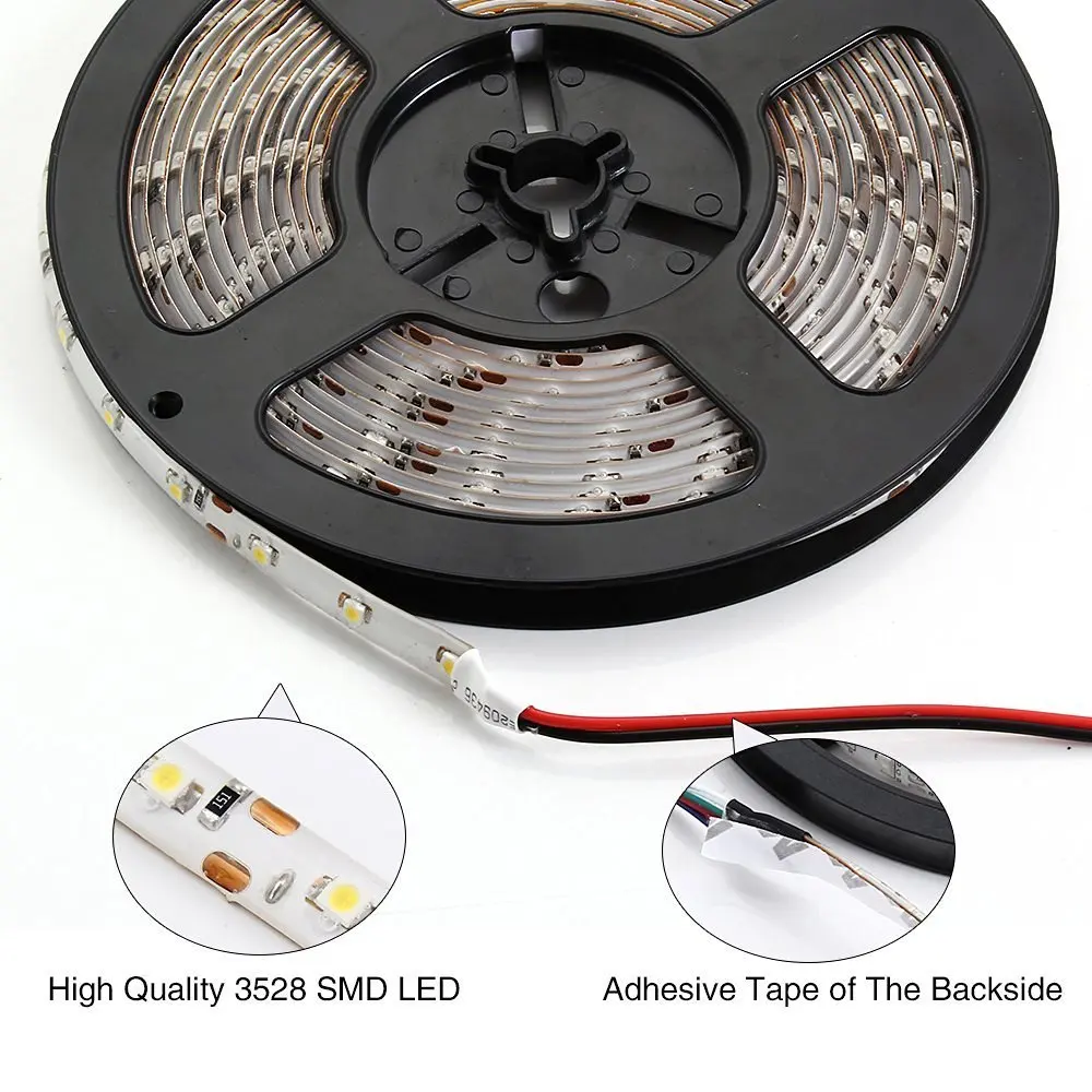 Теплый белый 5 м 300 светодиодный 3528 DC 12V водонепроницаемый/водонепроницаемый