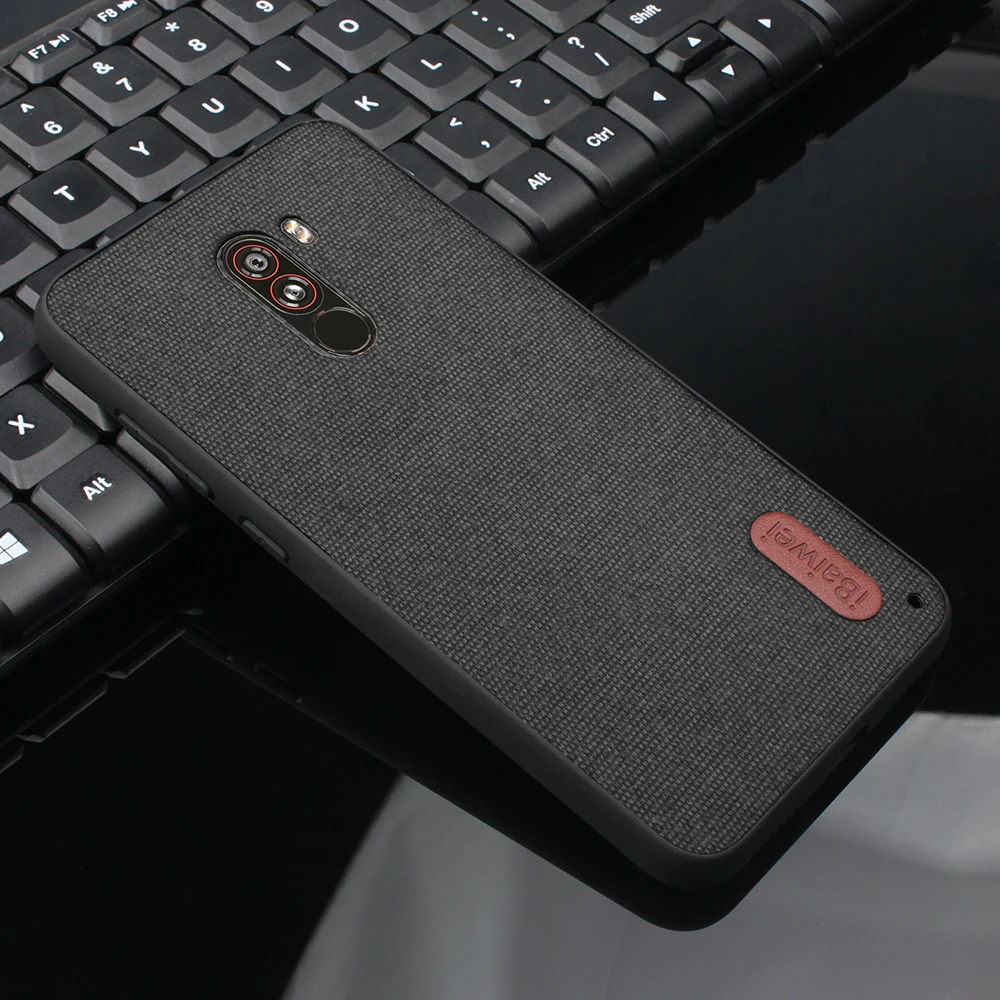 Тканевый чехол для Xiaomi POCOPHONE F1Case глобальной POCO F1 на заднюю панель из силикона