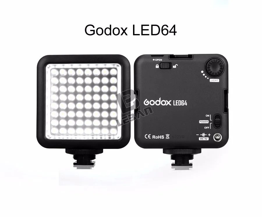 Godox LED64 5500~ 6500K видео светильник профессиональный универсальный для макросъемки фотожурналистов видеосъемка