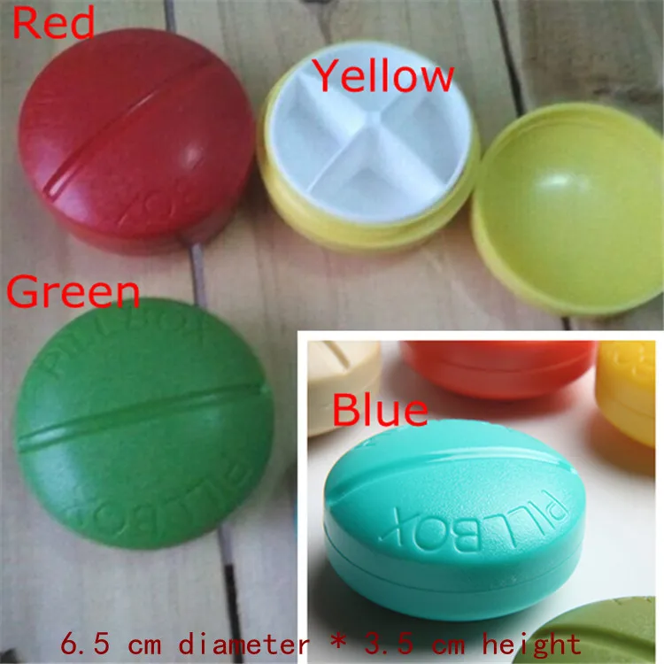 Эксклюзивный 4 слота Мини дорожная Синяя круглая Милая Таблетка чехол для