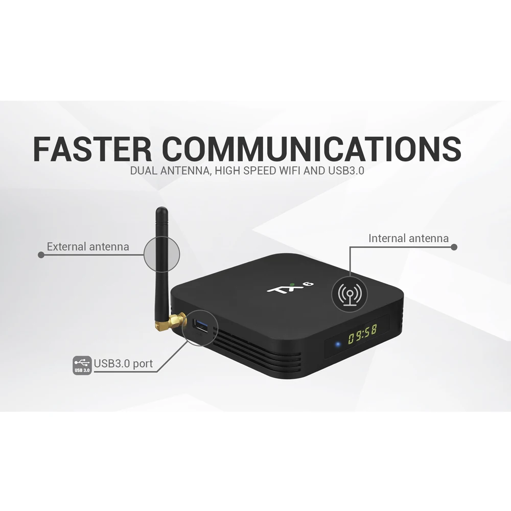ТВ-приставка TX6 android 9 0 Allwinner H6 4 Гб DDR3 32 ГБ/64 EMMC 2 ГГц 5 Wi-Fi BT4.1 поддержка 4K H.265 Youtube