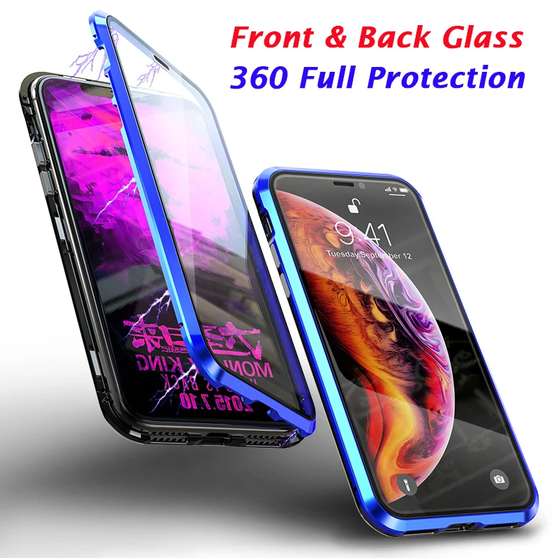 360 полная защита Передняя и задняя 9H закаленное стекло чехол для iPhone X XS MAX XR