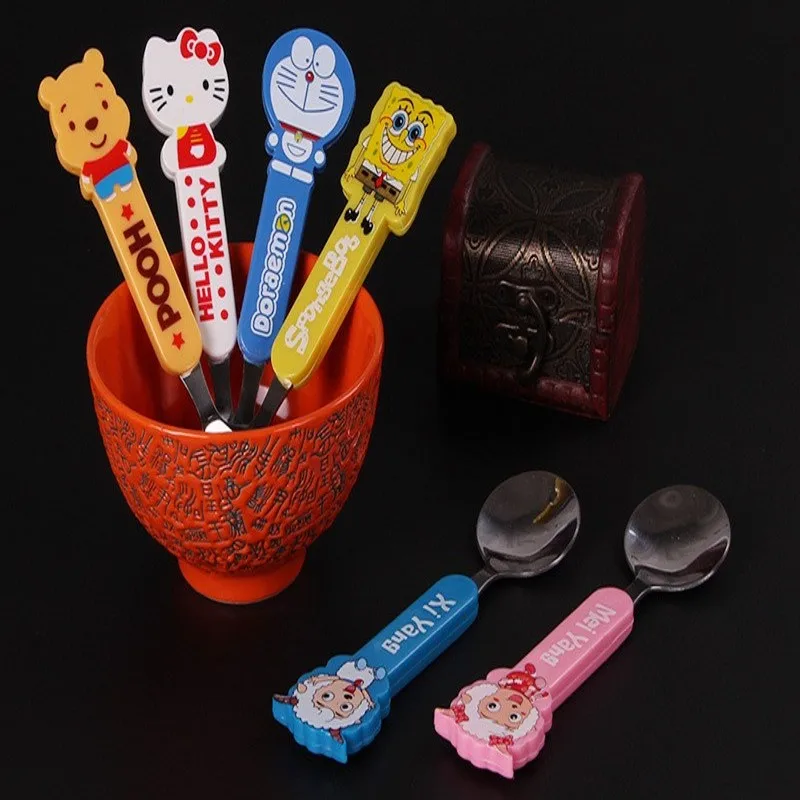 5 шт./компл. 16 см длинная ручка ложка в маленькой ложке из нержавеющей стали