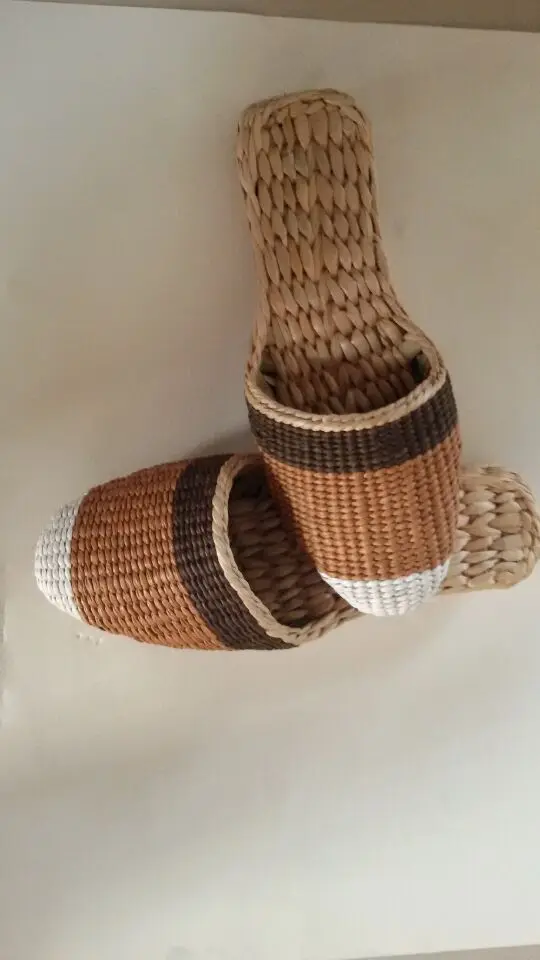 Folk Hand-Woven Deodorant Breathable Leisure Massage Slippers Bulrushes Home Men Or Women Regimen | Обувь