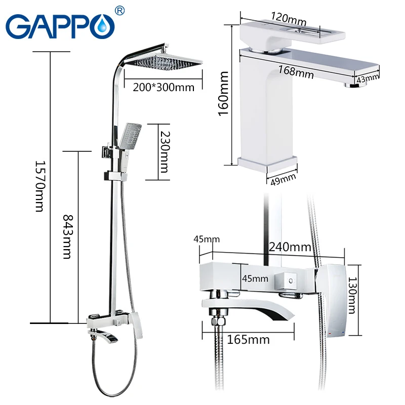 GAPPO смеситель для душа набор из латуни водопада настенный ванной комнаты robinet