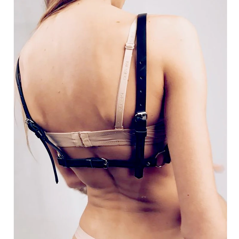 Кожаный ремень для женщин в стиле панк черный ремешок нижнего белья|Женские