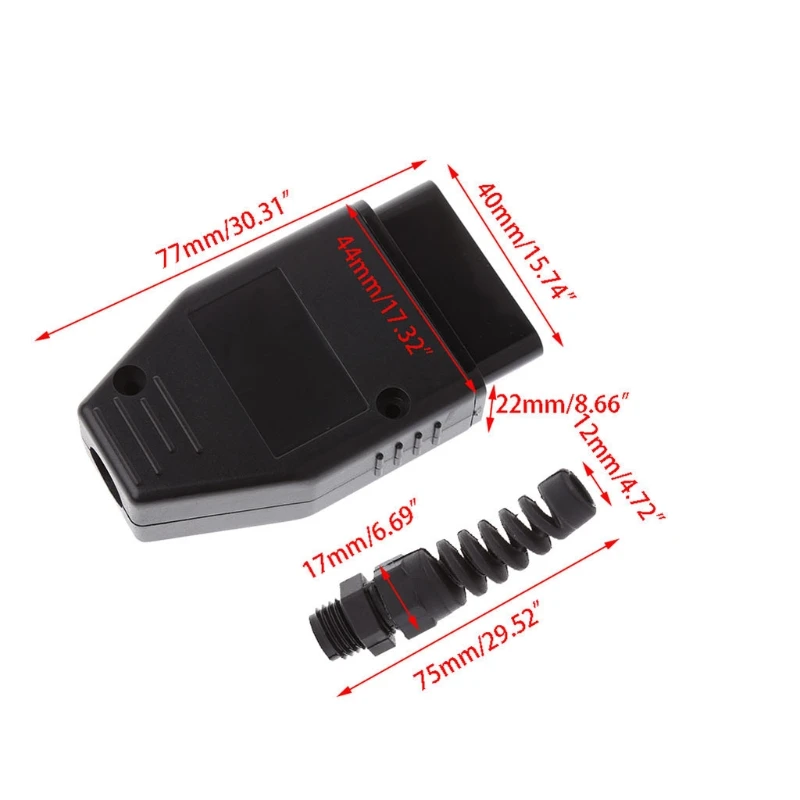 Universal OBD2 16Pin Male Connector Plug Wiring Car Auto Diagnostic Tool |