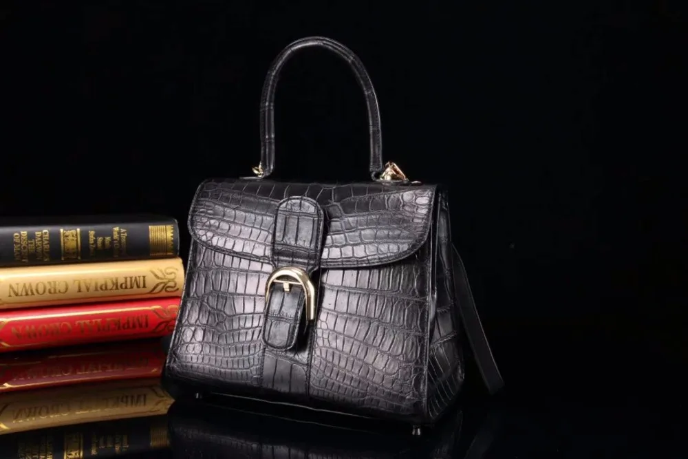 Hot selling style 100% Real/Genuine Crocodile belly Skin Leather tote shoulder bag medium size top handle cute women | Багаж и сумки