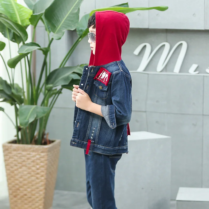 Весенне-Осенняя детская одежда высококачественные комплекты детской джинсовой