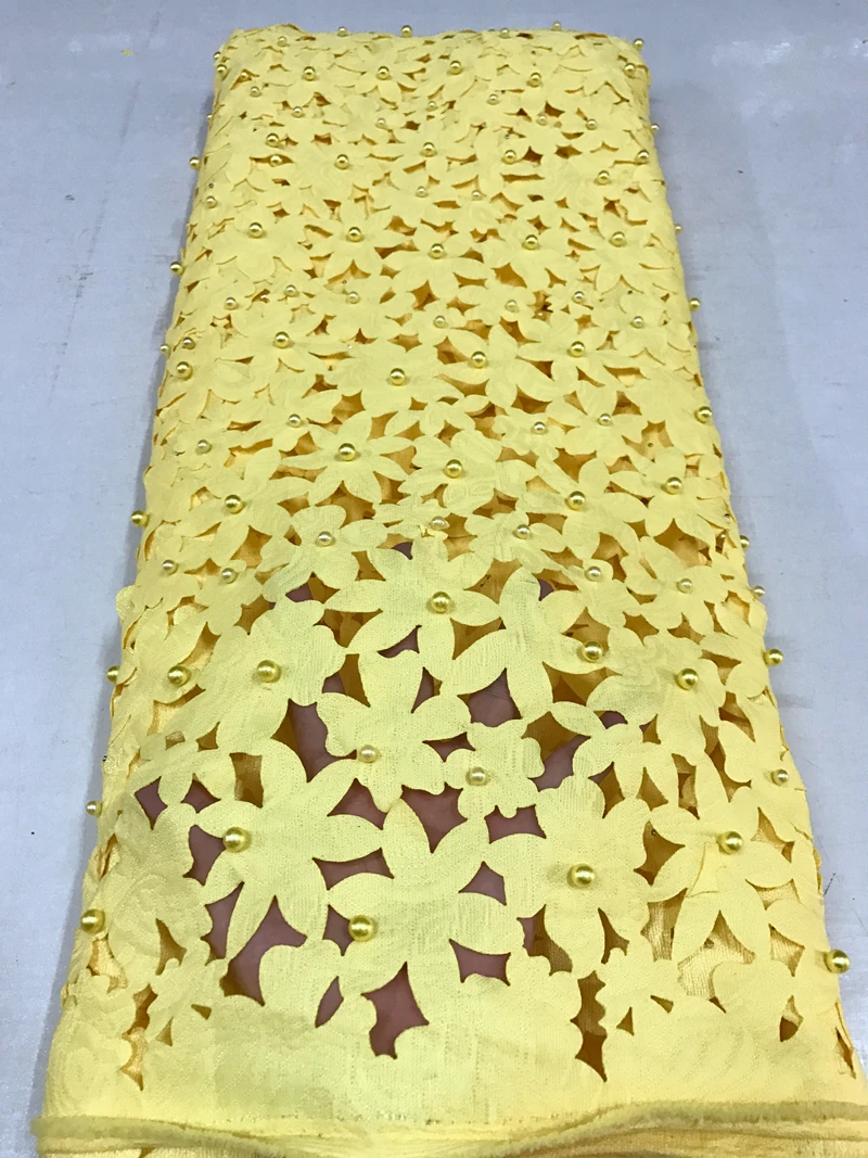 2017 желтая африканская кружевная ткань новейший и популярный лазерный вырез на