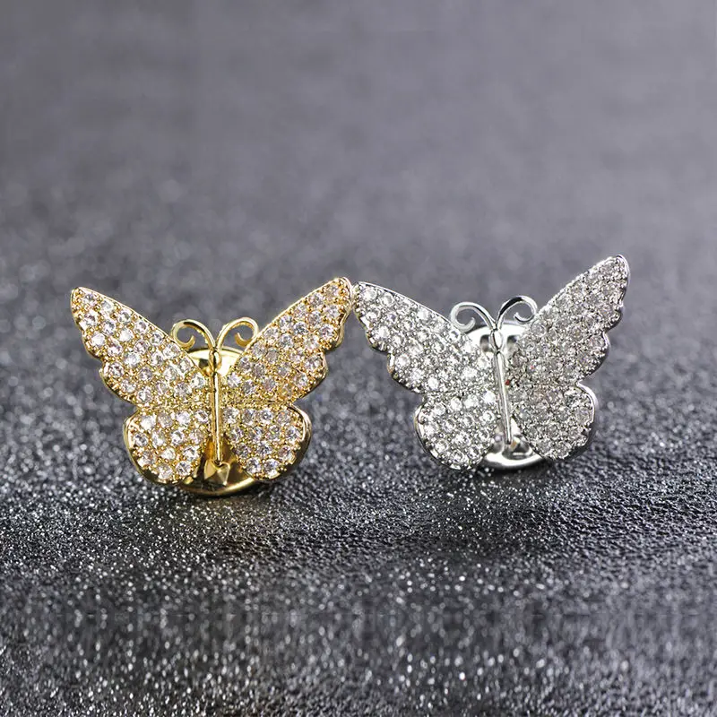 

Dazz Mini Butterfly Shape Brooches For Women Zircon Collar Clips Suit Coat Spille Sweater Dress Hat Accessories Small Brooches