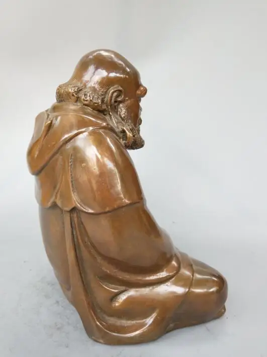 Chinese pure brass Bodhidharma Buddha statue | Дом и сад