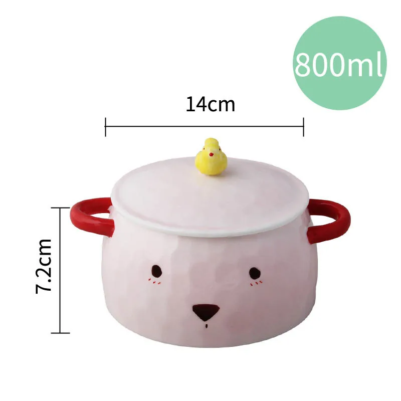 Творческий китайский стиль прекрасный медведь супница с фарфоровой крышкой 800 мл