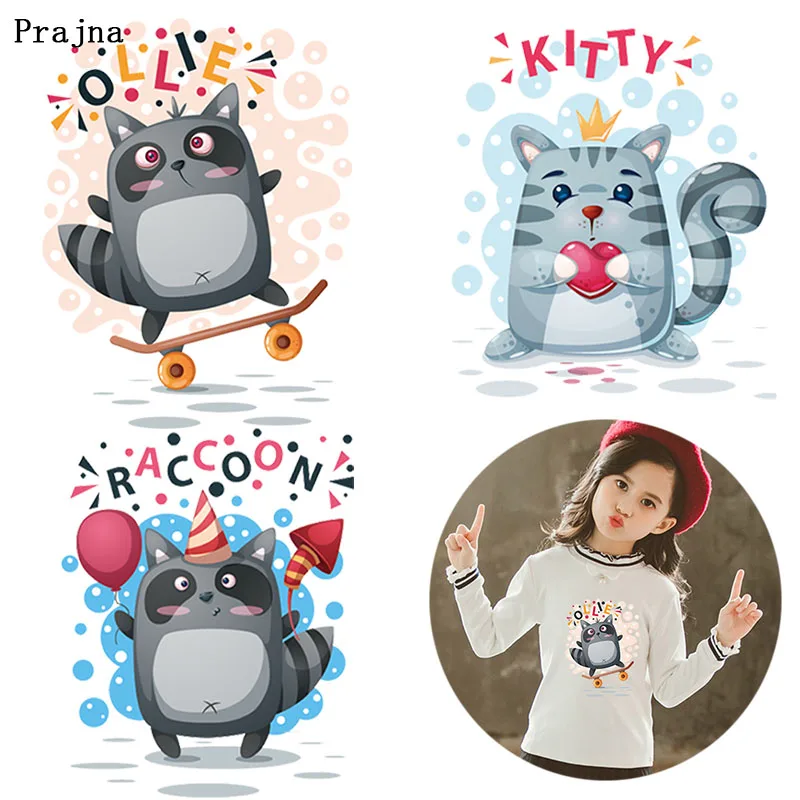 Prajna мультфильм милые наклейки на футболке собака Единорог Железный На