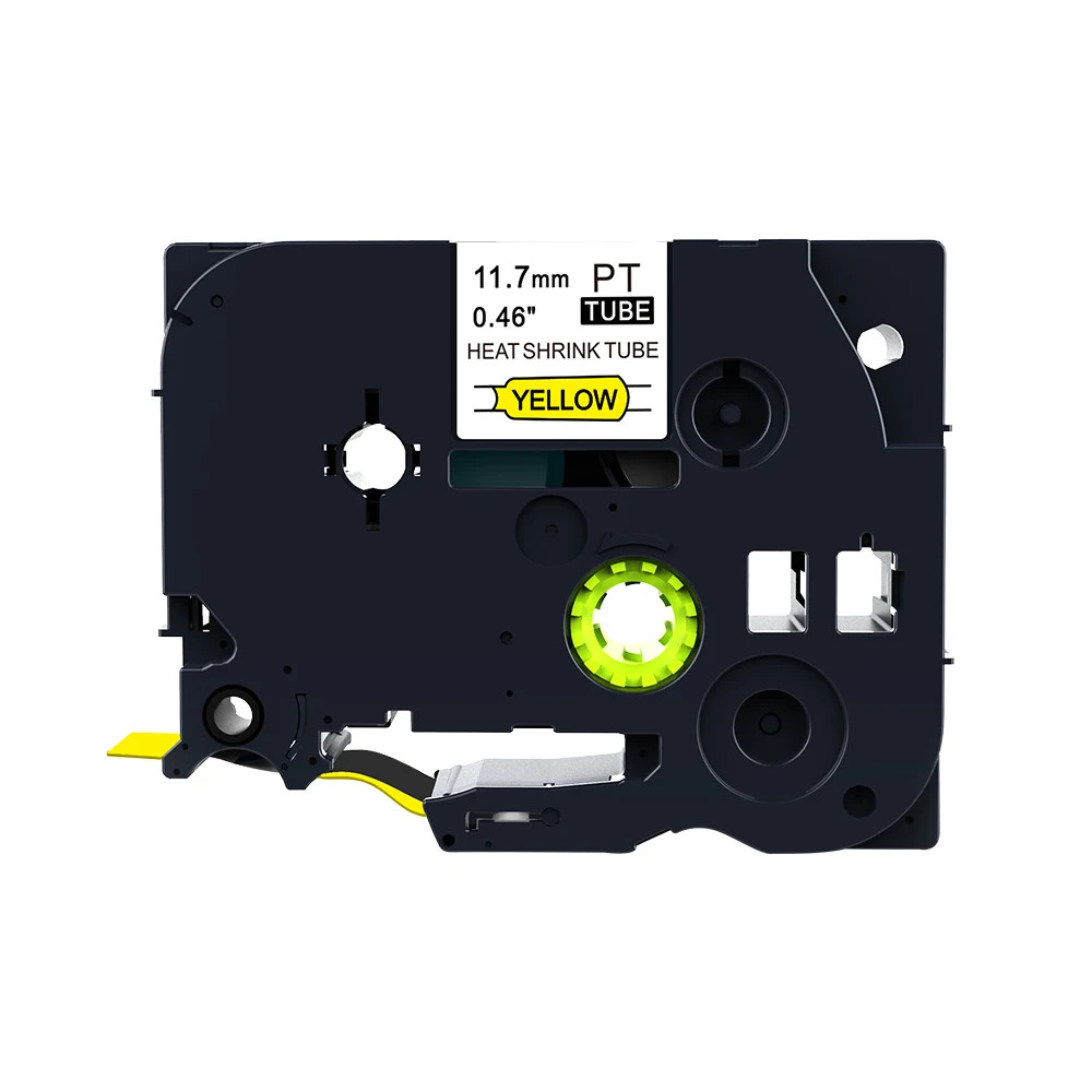 Black-Yellow 2 шт./лот черная и белая 11,7 мм HSE-231 HSE231 hse231 HS2-231 термоусадочные трубки совместимый для PT-H300 PT-E550 принтеры этикеток - Цвет: Black-Yellow