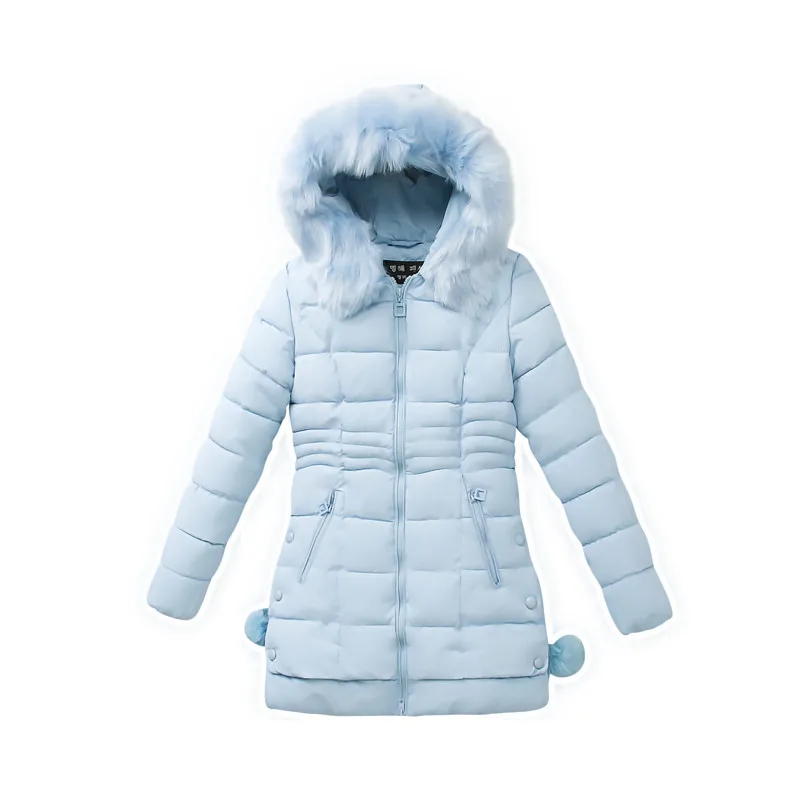 

2022 Thick Warm 1 Big Fur Collar Female Winter Jacket Women Clothes Down Cotton Overcoat Mid Length Parka Feminina A450