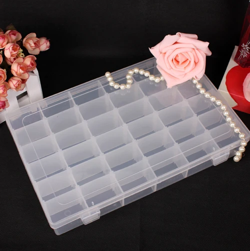 Большой 36 сетки бусины ящик для хранения прозрачная пластиковая коробка колец diy