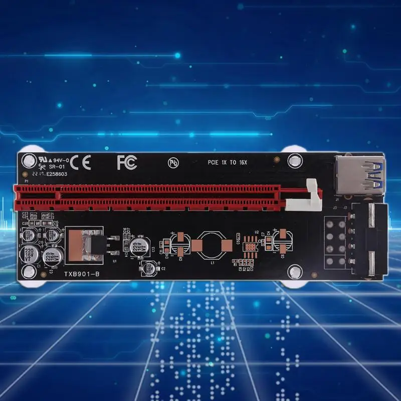 PCIE PCI E Экспресс 1x до 16x Райзер карта адаптер 4Pin USB 3 0 Удлинительный кабель