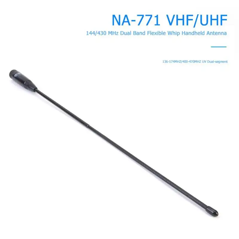 

Two Way Radio NA-771 SMA Female/Male Dual Wide Band Flexible Whip Handheld Antenna VHF/UHF 144/430MHz For YAESU/Vertex /BAOFENG
