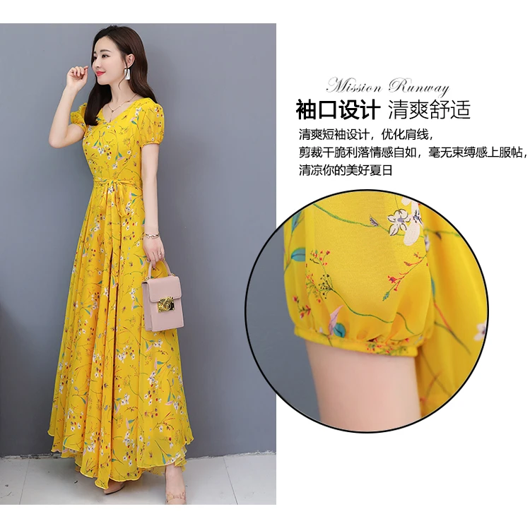 Летняя одежда корейский стиль bodycon женские винтажные шифоновые Цветочные Длинные платья плюс размер boho maxi 3XL качели богемные