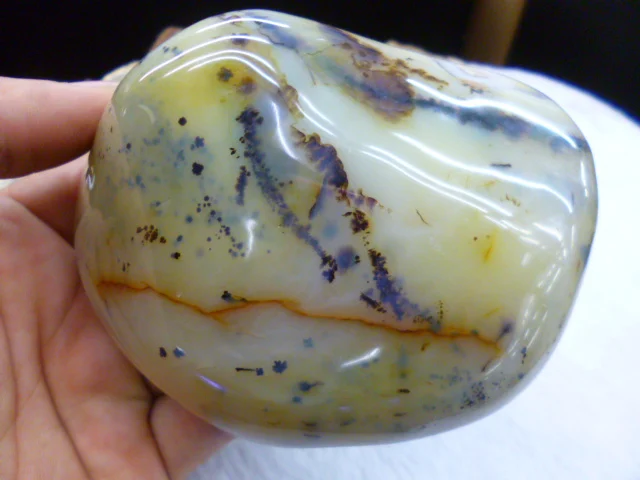 530g(1.16 lb) Natural Moss Agate Specimen Madagascar YRA392 |