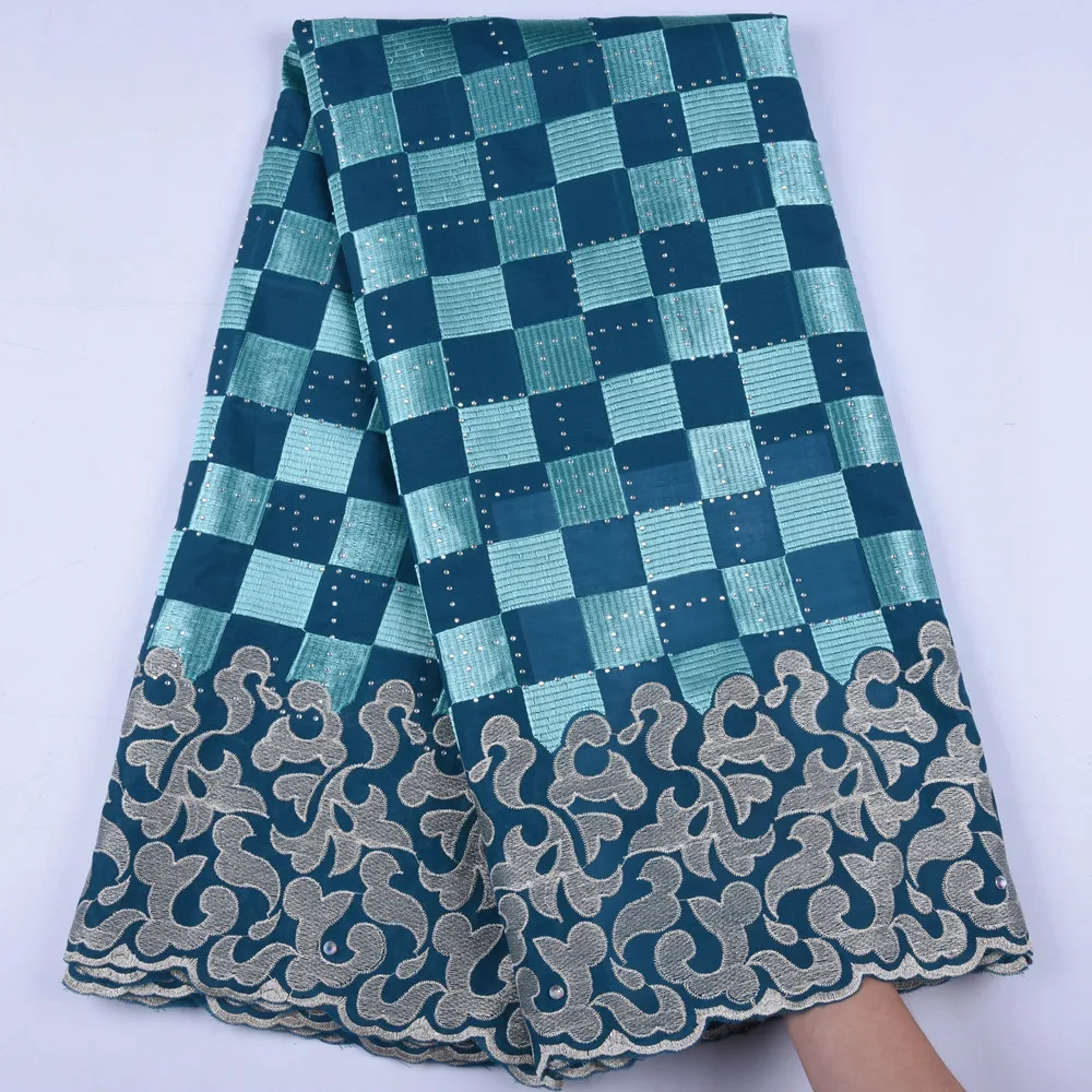 Новейшая Высококачественная зеленая швейцарская вуаль африканская кружево 100%