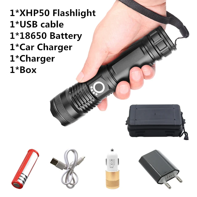 H Самый мощный xhp50 самый мощный фонарик usb масштабируемый светодиодный фонарь xhp50.2 18650 перезаряжаемый аккумулятор для охоты z50 - Испускаемый цвет: H