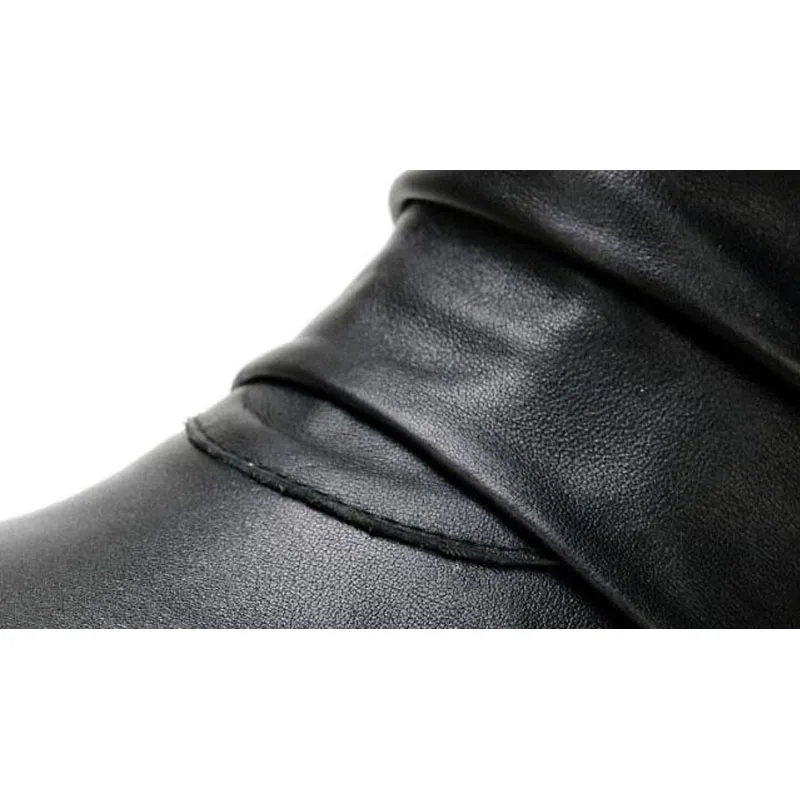 New Natural Leather Martins Boots Men England Style High Top Zipper Work Autumn Design Black Casual Shoes | Обувь