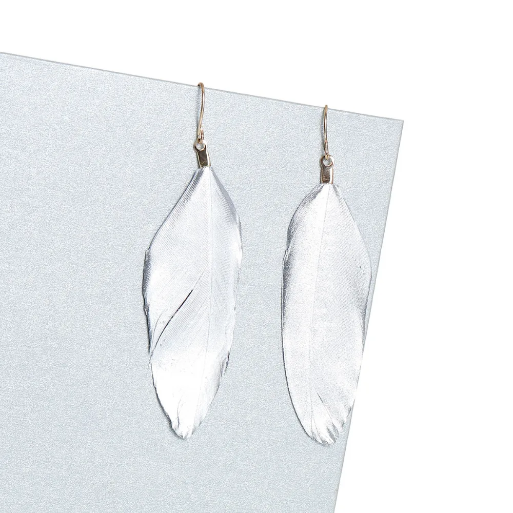 Женские серьги-подвески с натуральными перьями 1 пара | Украшения и аксессуары