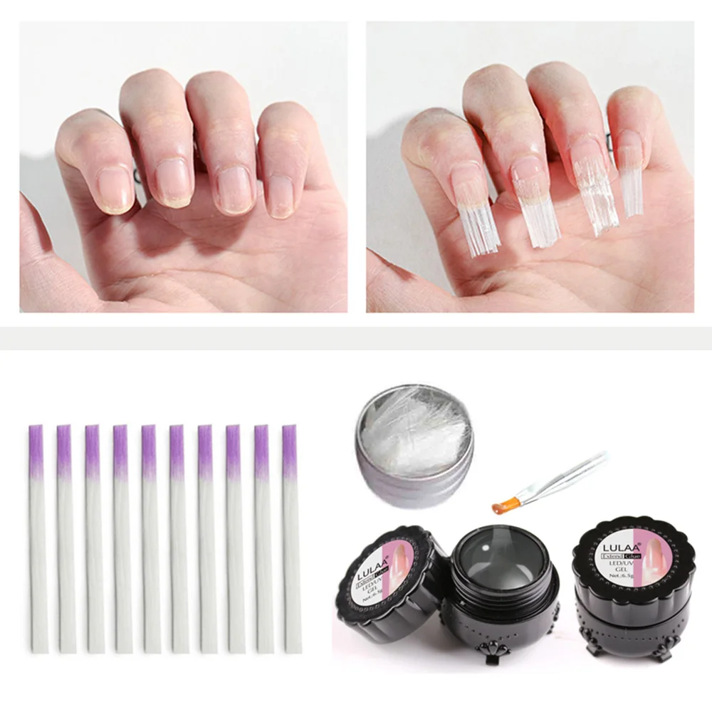 10/20/50 шт ногтей волокно двойной формы для здания гель стекловолокна Топ