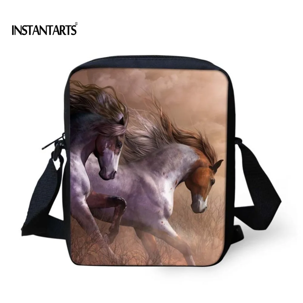 INSTANTARTS Crazy Horse школьные ранцы для мальчиков Дети животных сумка Детская маленькая