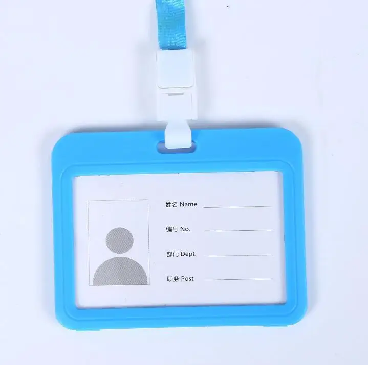 sky blue horizon 1 шт. новые держатели для кредитных карт для женщин и мужчин PU ремешок для банковских карт на шею держатель для карт автобус ID студенческий детский идентификационный значок со шнурком - Цвет: sky blue horizon