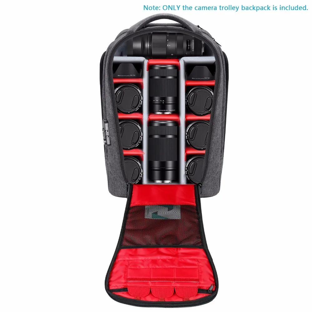 Neewer 2 в 1 Камера рюкзак на колесиках чемодан с замок TSA (серый/красный)|Сумки для